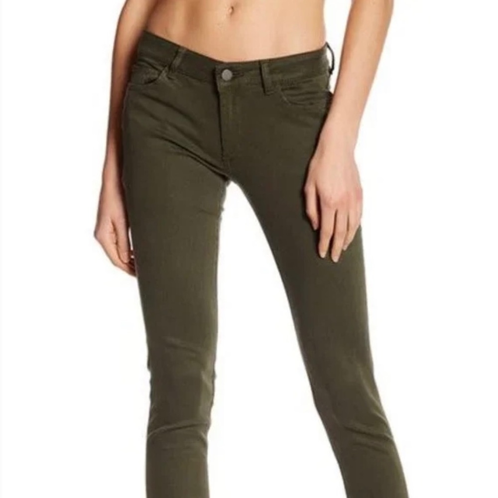 DL1961 Amanda Fennel Green Mid-Rise Twill Stretch Ankle Crop Skinny Jeans W28